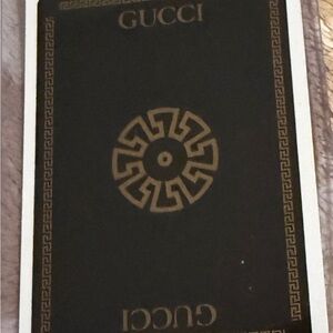 Gucci 2 (Duce) of Clubs Black and Gold Emblem Card New